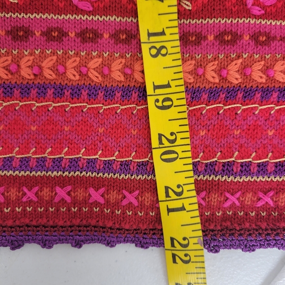 Vintage MFA Boston Christmas Knit SweaterCrochet Button CoversEmbroidered Border - Picture 9 of 11